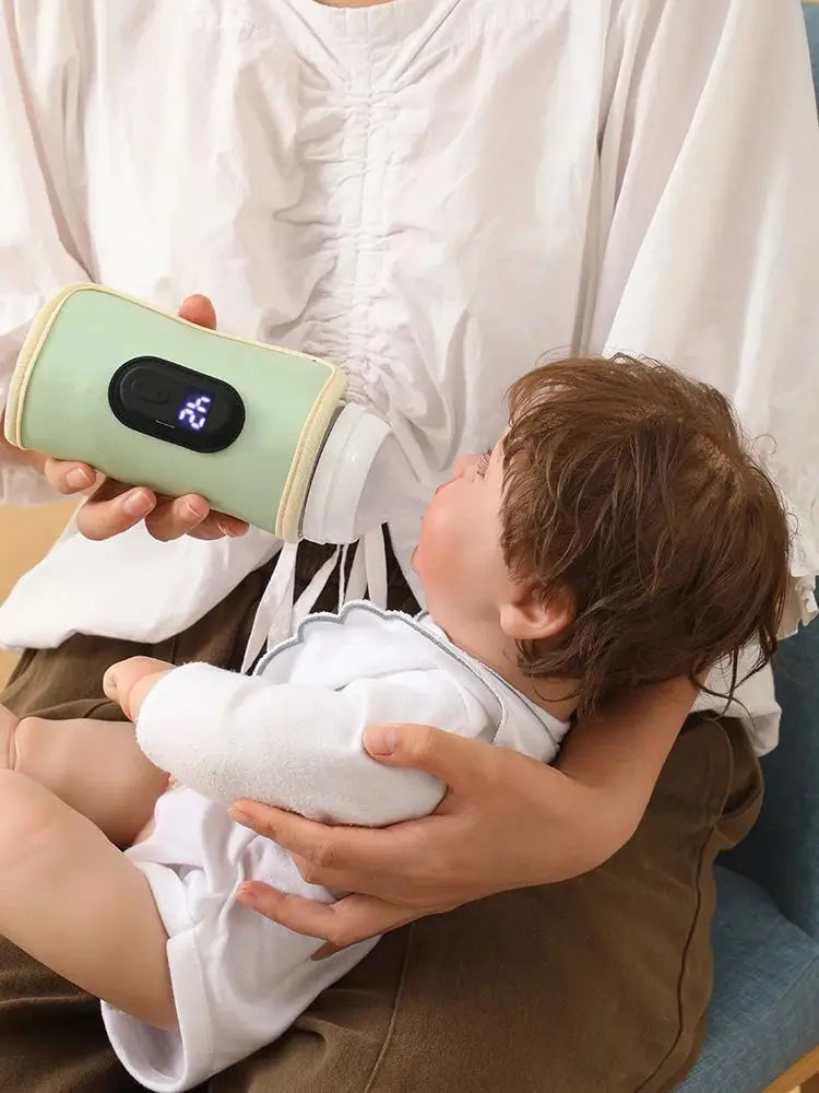 TINYEAS™ Portable USB Baby Bottle Warmer - Fast Heat Travel Bottle Warmer for Car, Stroller & Outdoor Parenting